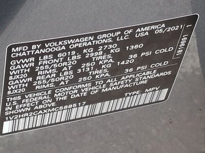 2021 Volkswagen Atlas 3.6L V6 SE w/Technology