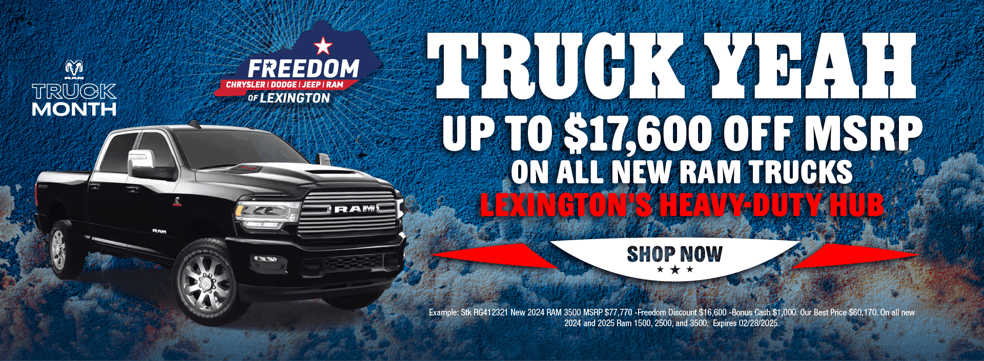 New Ram Trucks at Freedom Chrysler Dodge Jeep Ram of Lexington in Lexington, KY.